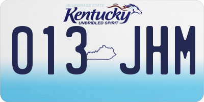 KY license plate 013JHM