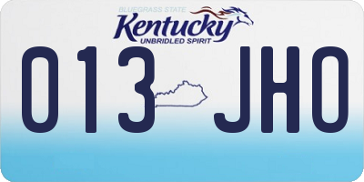 KY license plate 013JHO