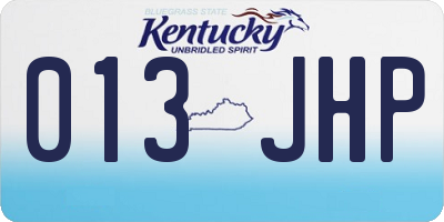 KY license plate 013JHP