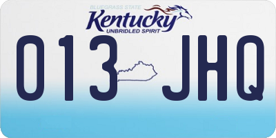 KY license plate 013JHQ
