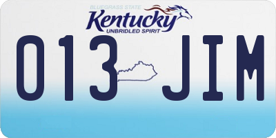 KY license plate 013JIM