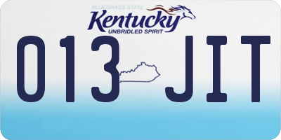 KY license plate 013JIT