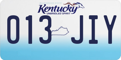 KY license plate 013JIY
