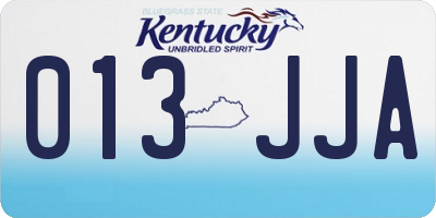 KY license plate 013JJA