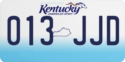 KY license plate 013JJD