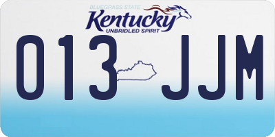 KY license plate 013JJM