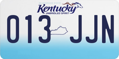 KY license plate 013JJN