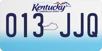 KY license plate 013JJQ