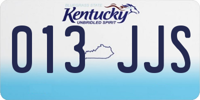 KY license plate 013JJS