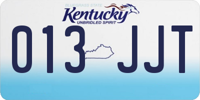 KY license plate 013JJT