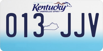 KY license plate 013JJV