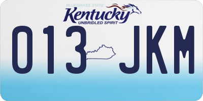 KY license plate 013JKM