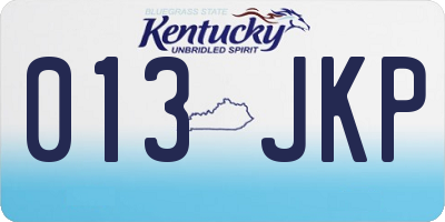 KY license plate 013JKP