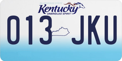 KY license plate 013JKU