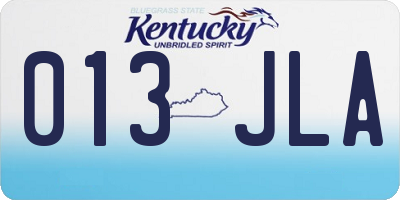 KY license plate 013JLA