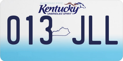 KY license plate 013JLL