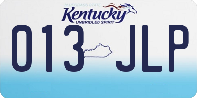 KY license plate 013JLP