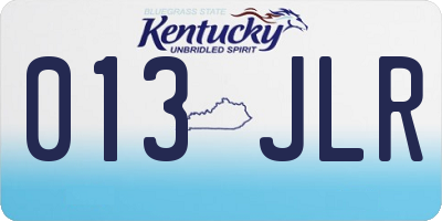 KY license plate 013JLR