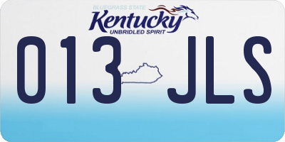 KY license plate 013JLS
