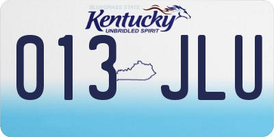 KY license plate 013JLU