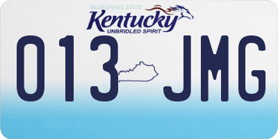 KY license plate 013JMG