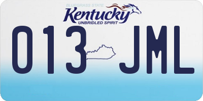 KY license plate 013JML