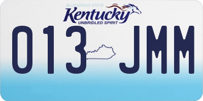 KY license plate 013JMM
