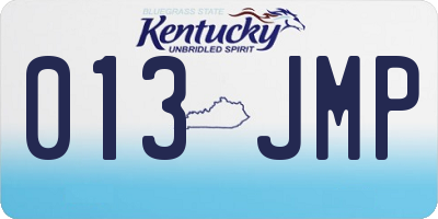 KY license plate 013JMP