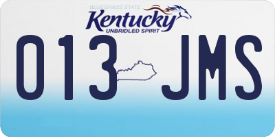 KY license plate 013JMS