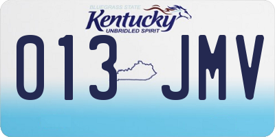KY license plate 013JMV