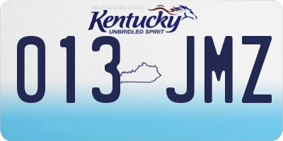 KY license plate 013JMZ