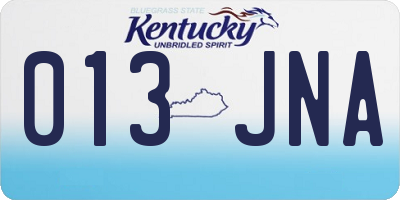 KY license plate 013JNA