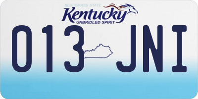 KY license plate 013JNI