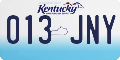 KY license plate 013JNY