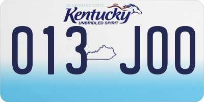 KY license plate 013JOO