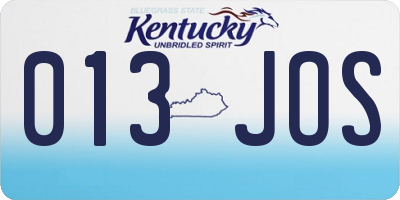 KY license plate 013JOS