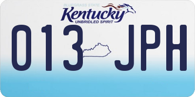 KY license plate 013JPH