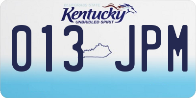 KY license plate 013JPM