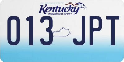 KY license plate 013JPT