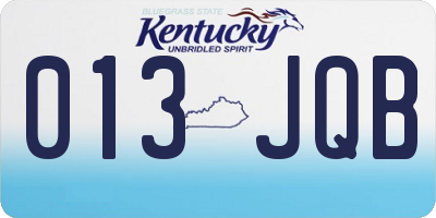 KY license plate 013JQB