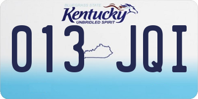 KY license plate 013JQI