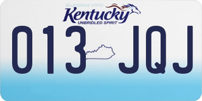 KY license plate 013JQJ