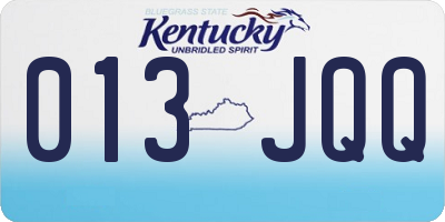 KY license plate 013JQQ