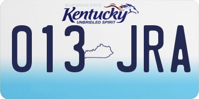 KY license plate 013JRA