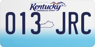 KY license plate 013JRC