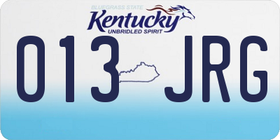 KY license plate 013JRG