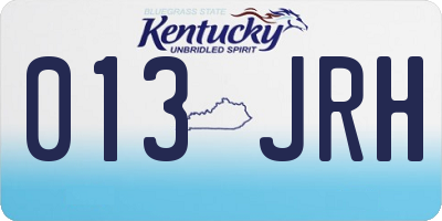 KY license plate 013JRH