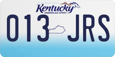 KY license plate 013JRS