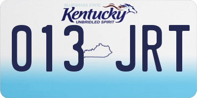 KY license plate 013JRT