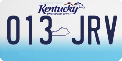 KY license plate 013JRV